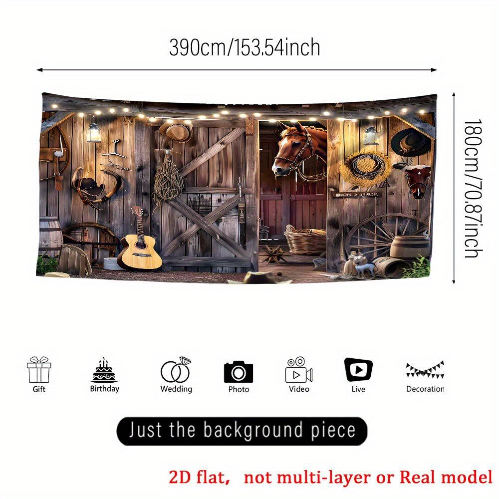 1Pcs Horse Barn Ranch Scene Garage Decoration Background Country Backdrop Decorations For Photo Studio Photo Booth Party