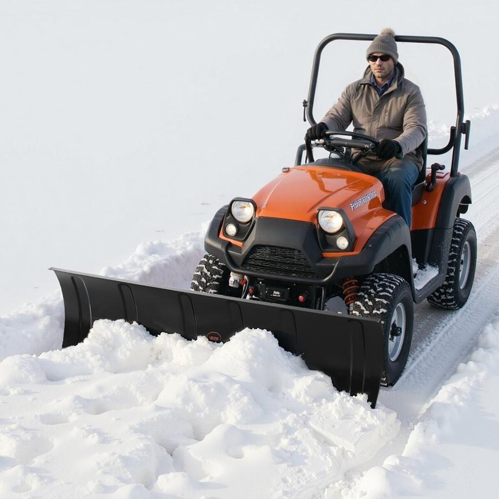 Snow Plow Kit, 1524 mm Universal Snow Plow Attachment, Height & Left-Right Adjustable, Quick To Detach, Steel ATV Scrape Blade, 3 Mount Options,