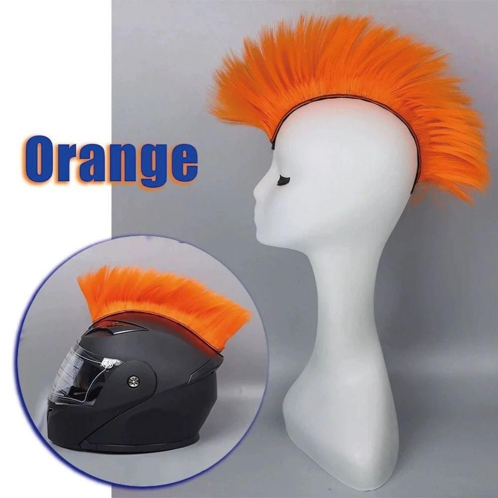 Reusable Mohawk Synthetic Wigs Adhesive Helmet Mohawk Wig Helmet Decorations Rider Accessories