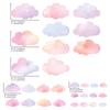 DECOWALL Pastel Cloud Wall Stickers for Watercolor Peel and Baby x cm Kids' Rooms, Style, Stick, Reusable, Room/Playroom/Kids Room, 64.8 55.7