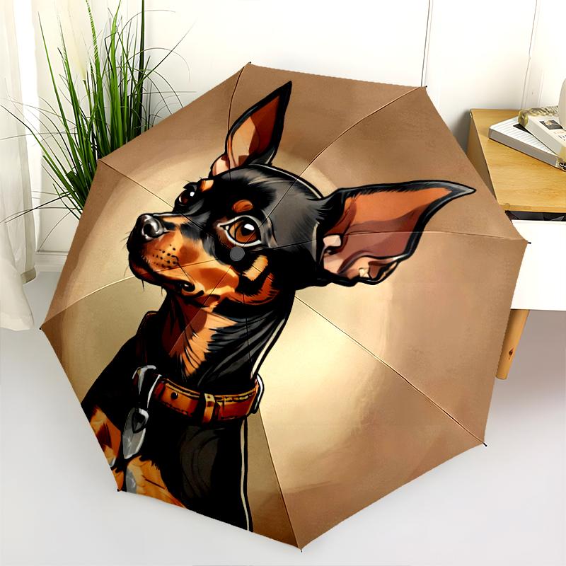 1PC Cute Dog Pet Puppy Umbrella Portable Folding Umbrella Iron Frame Hole Bone Structure Outdoor Home Umbrella A11
