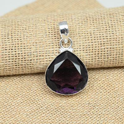 Amethyst Gemstone Jewelry Handmade 925 Sterling Silver Pedant For Wedding Gift