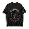 American Gangster California Skull Pistol Graphic Streetwear Tee Pure Cotton T-shirt