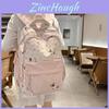 Cute Dachshund Dog Cartoon Printed Student Backpack With Pendant For School And Travel