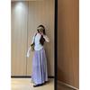 Women Spring and Summer Trend High Waist Pleated Long Skirt Casual Elegant Solid A-line Big Swing Skirt Girl Half Fairy Skirt