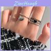 Chic 925 Pure Silver Heart Finger Ring Adjustable Size For Women Fashionable Gift Idea