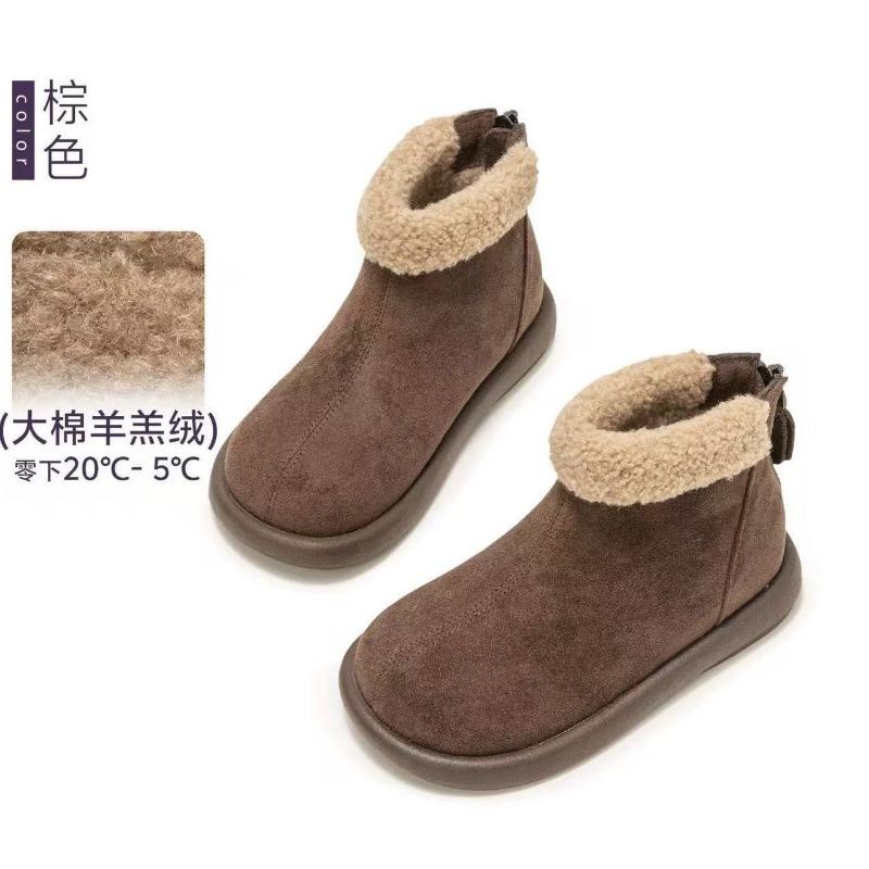 

Women Winter Fleece Lined Suede Ankle Boots Back Zipper Warm Snow Boot 26 коричневый
