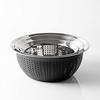Pearl Metal Punching Bowl and Strainer, Limited Edition, Black, 15cm / 18cm / 21cm, Stainless Steel, 3-Piece Set, BLKP, Black, AZ-5036