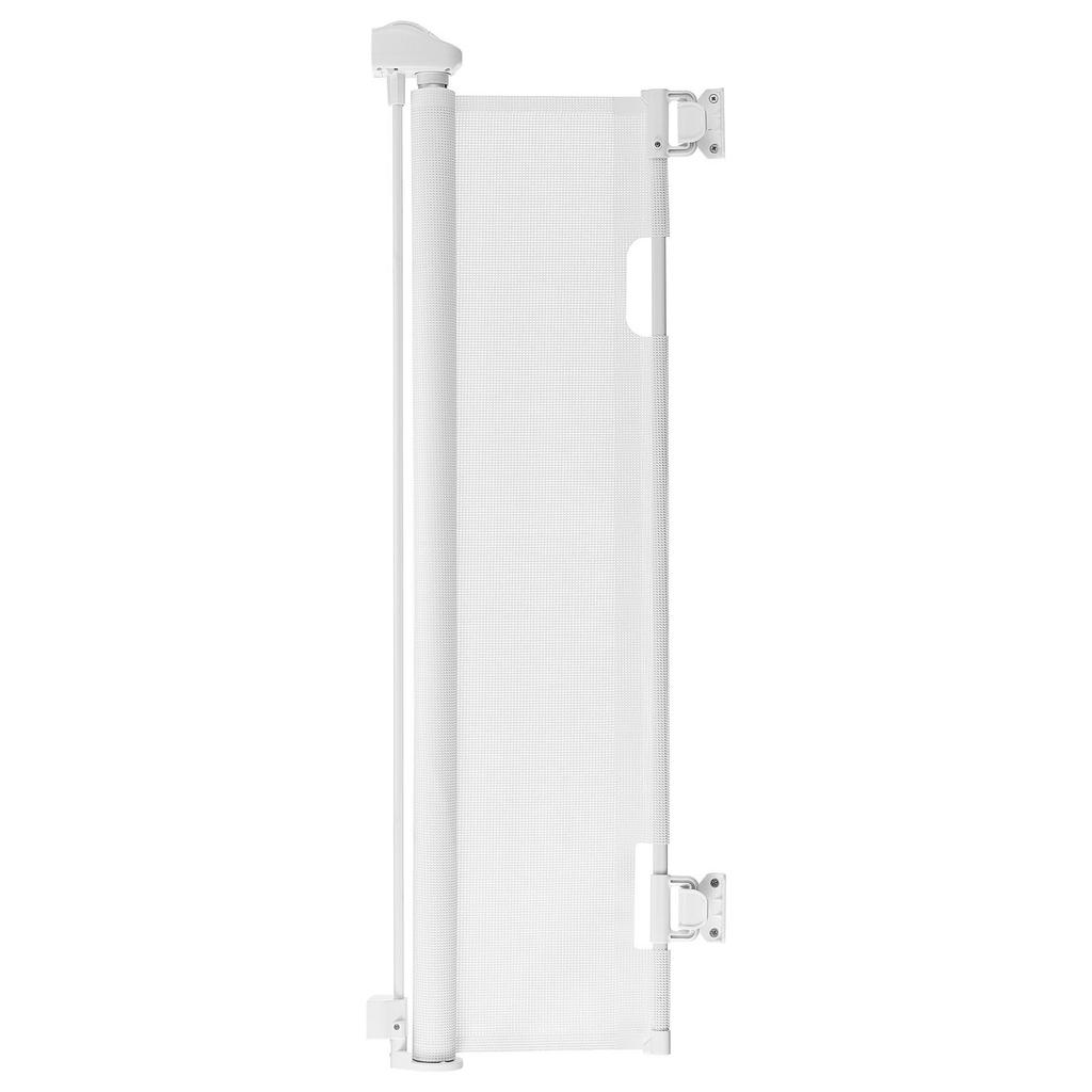 Retractable Baby Gate, Extends To 1450 Mm Wide, 980 Mm Tall, with Security Lock, Easy To Use, Walk Through Without Tripping, Mesh Dog Gate for Stairs,
