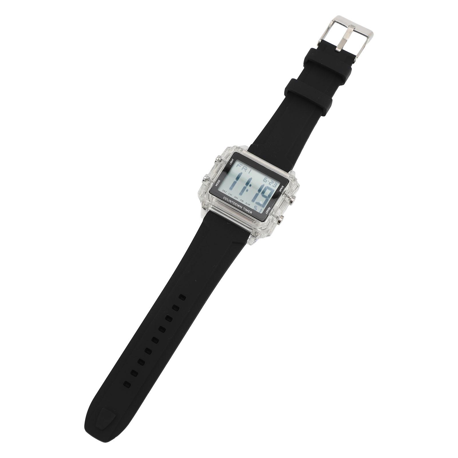 

Класичний унісекс електронний LED годинник Простий хронограф Дата Водонепроникність 50 м Прямокутний Спортивний цифровий годинник для подорожей