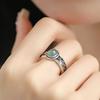Adjustable Vintage Leaf Motif Ring In Oxidized Copper With Bamboo Weave Design Unisex Boho Style