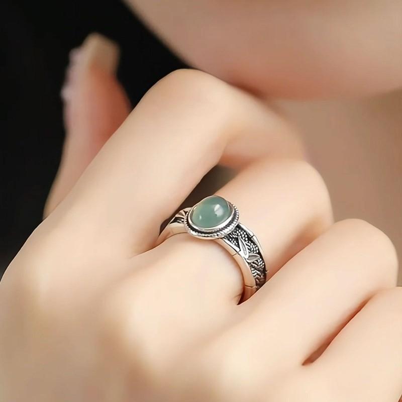 Adjustable Vintage Leaf Motif Ring In Oxidized Copper With Bamboo Weave Design Unisex Boho Style