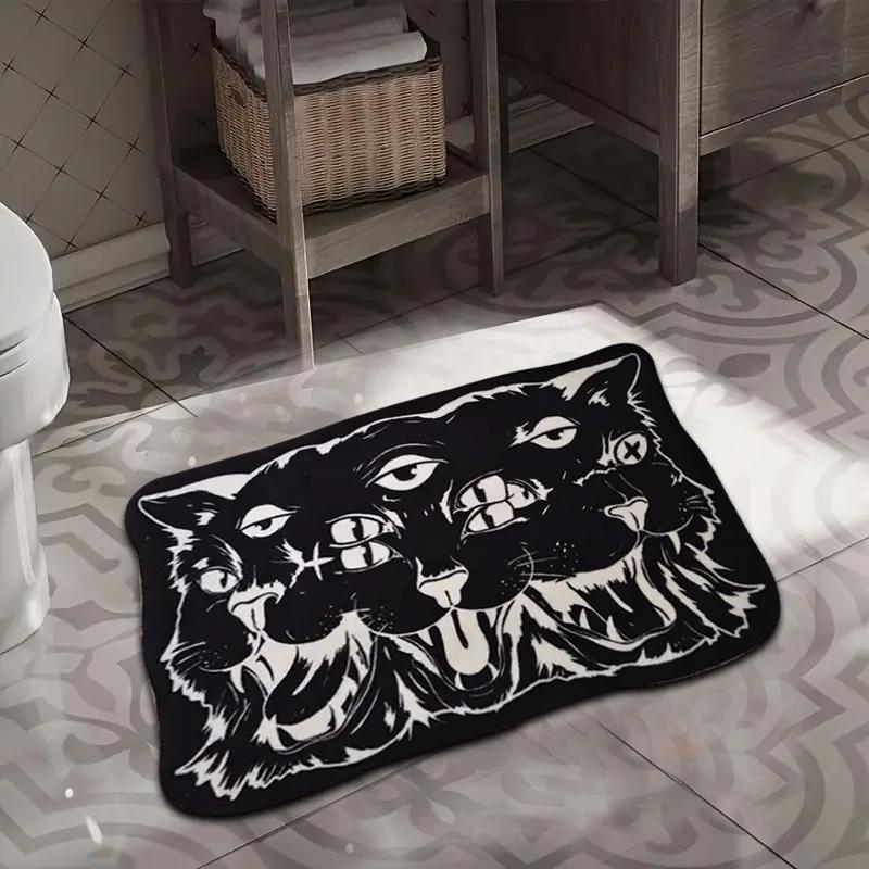 New Cartoon Style Faux Cashmere Carpet Home Doormat Kitchen Bathroom Washable Floor Mat Decoration Entrance Door Mat