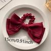 High-end Satin French Bow Elastic Scrunchie, Women's Hair Tie for Everyday Use, Elegant Hair Accessory