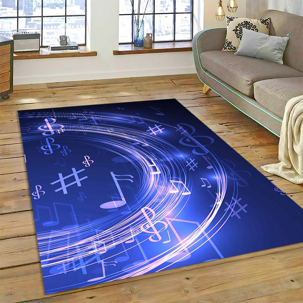 3D Creative Musical Note Piano Art Carpet Rug for Home Living Room Bedroom Sofa Doormat Decor,Child Area Rug Non-slip Floor Mat