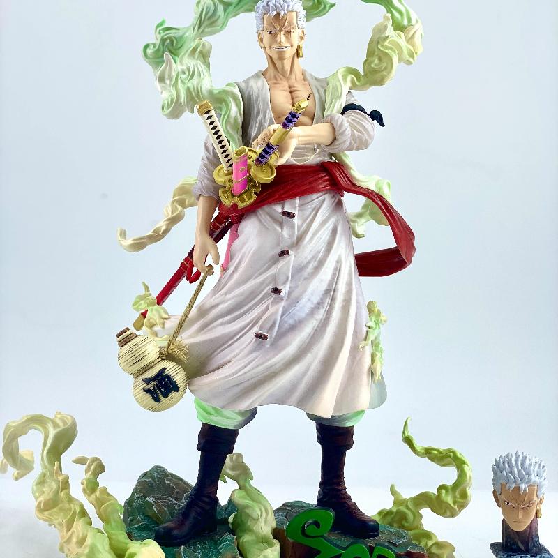 One Piece Roronoa Zoro Double Heads Action Figure Static Statue Model Anime Peripheral PVC Model Toy Collectible Durable Gift For Anime