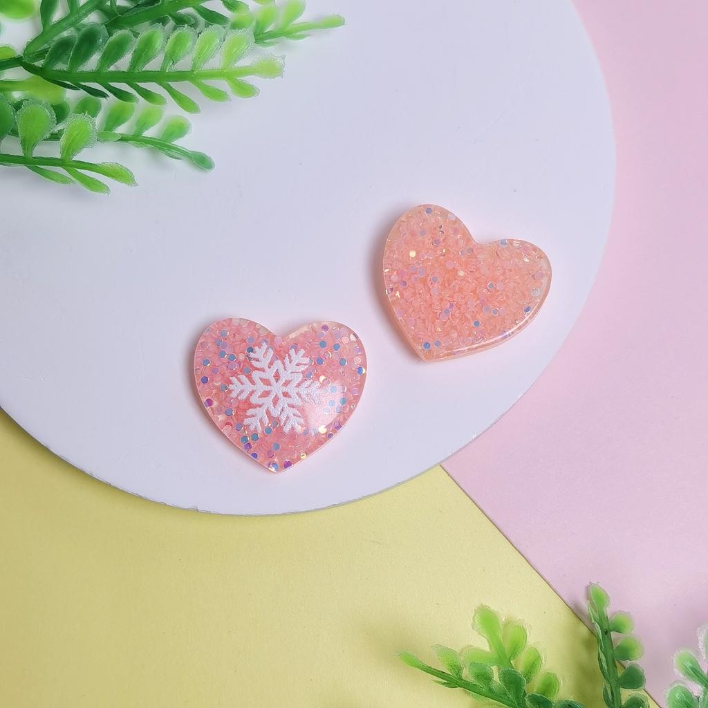 Hot Selling 100Pcs/Bag Transparent Love Heart Flatback Resin Cabochons Beads Sweet Heart Charms for Valentine's Day Party Decor