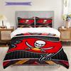 Tampa Bay Buccaneers Wzór Pościel Kołdra Zestaw Poszewka na Kołdrę Poszewka na Poduszkę Dekoracja Domu Prezent Urodzinowy (1 * poszwa na kołdrę + 2 * poszewki na poduszki, bez rdzenia)