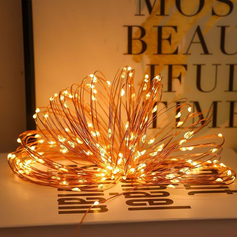 Colorful Copper LED String Lights: Battery-Powered, Outdoor Solar Decor for New Year & Spring Festivals