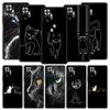 Cat Line Black Cats Phone Case For Xiaomi Redmi Note 14 13 5G 10 11 12 Pro Plus 4G 14C 13C 12C 10C Black Cover