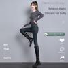 Women's Blue-Gray Fleece-Lined High-Waisted Slim-Fit Denim Pants - 2023 Autumn/Winter Style