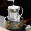 Floral Enamel Electric Tea Stove & Health Pot Set