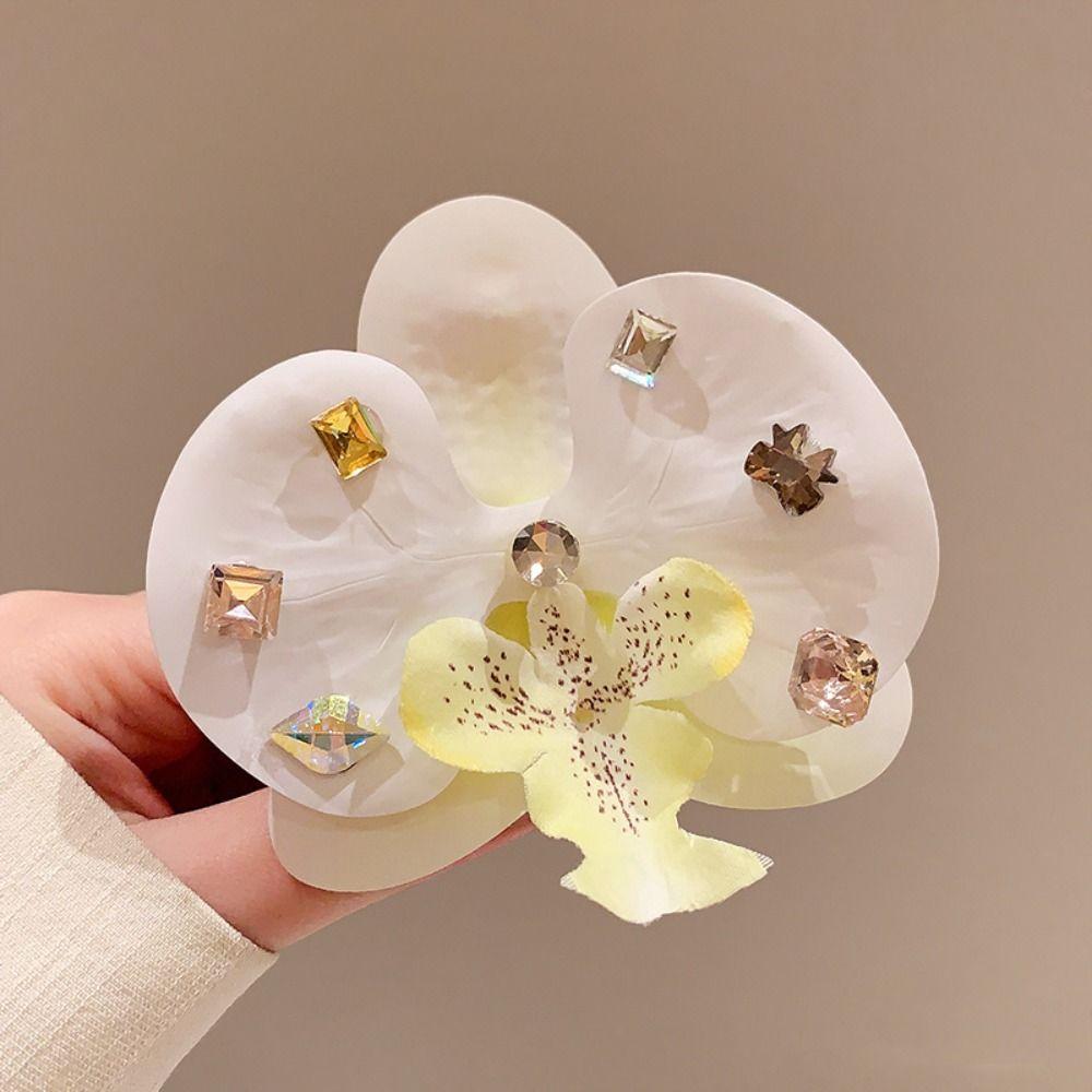 Korean Style Orchid Flower Hairpin Butterfly Orchid Bohemia Barrettes Bridal