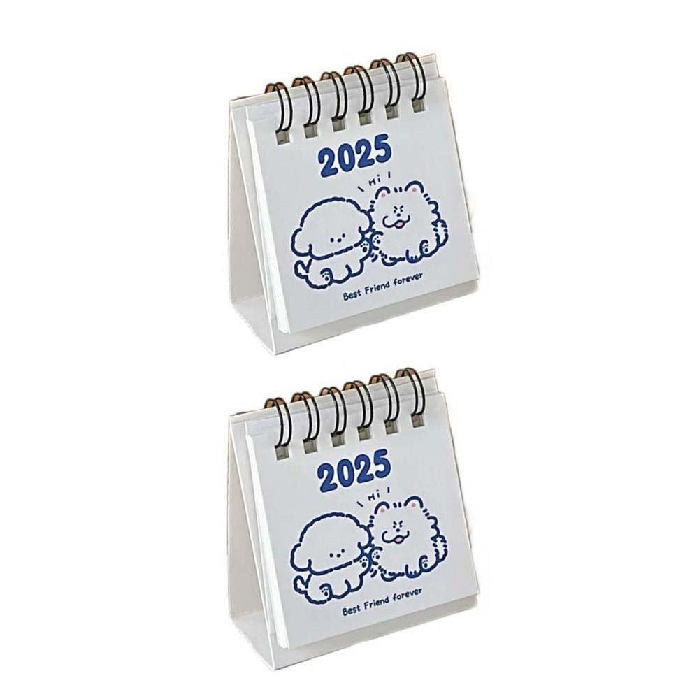 

8Pcs Agenda Organizer 2025 Calendar Standing Flip Mini Desk Calendar Festival Gifts 2Pcs D