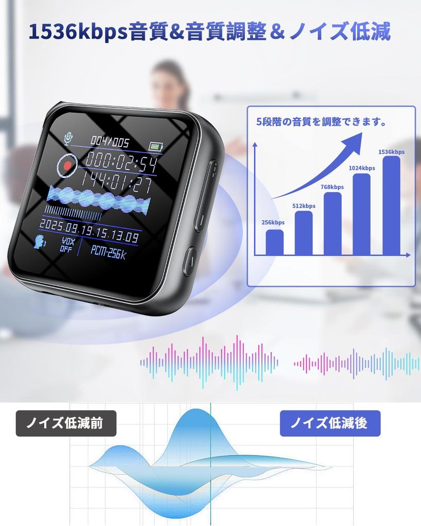 Kamikuno Voice 32GB Large High VOR Voice Repeat Smartphone 50 Hours of Continuous Timer LCD Password Automatic Battery Includes One OTG Adapter for