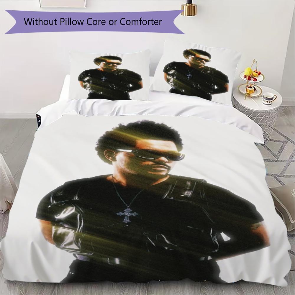 The Weeknd Pattern Bedding Uilt Set Uilt Cover Pillowcase Home Decoration Birthday Gift (1 * Duvet Cover + 2 * Pillowcase Without Core)