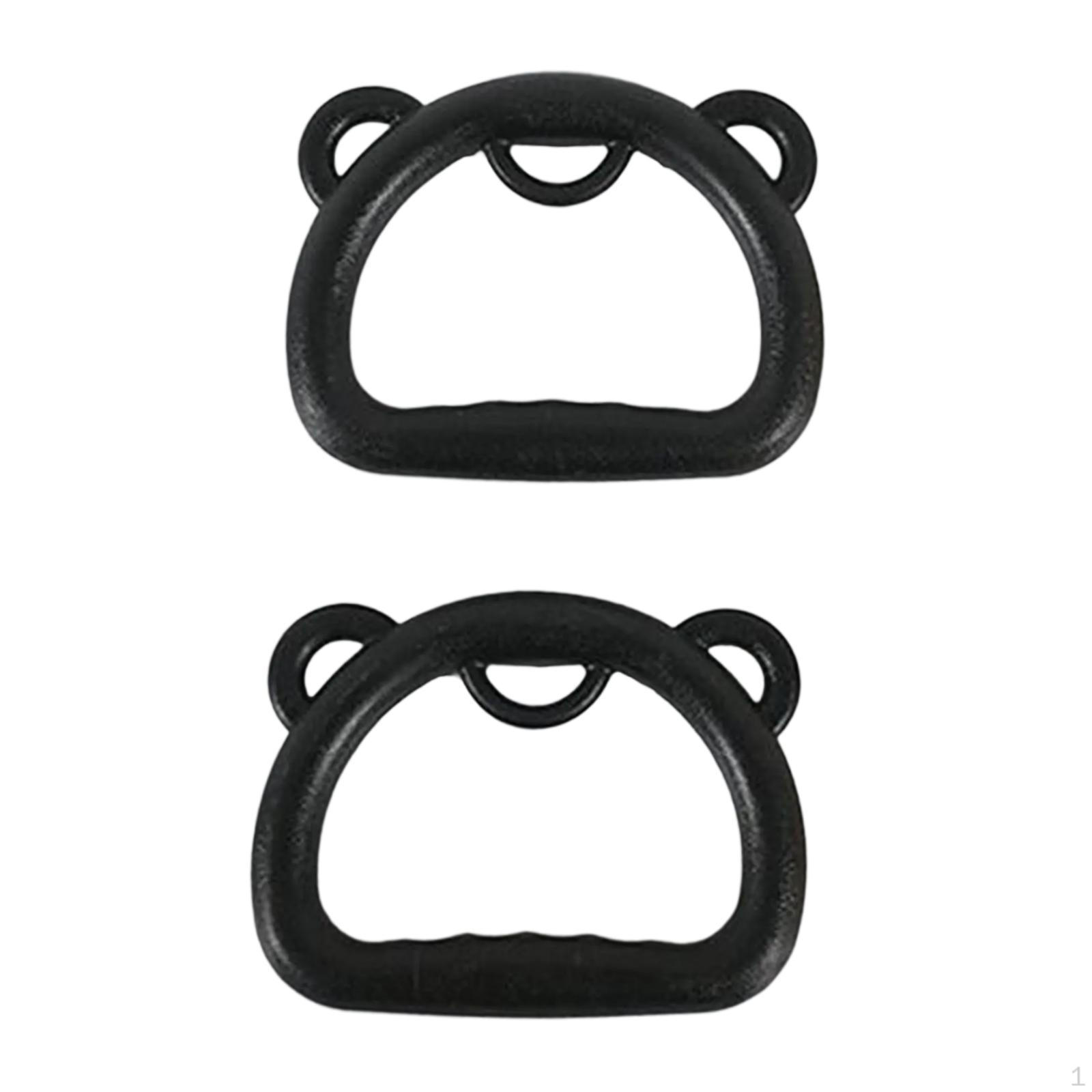 

2 Pieces Gym Rings for Kids Indoor Fitness Equipment Easy Setup Portable with Secure Handles чорний