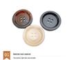 Matte Four-Hole Resin Cow Horn Pattern Buttons for Coats, Windbreakers, Suits, and Trousers