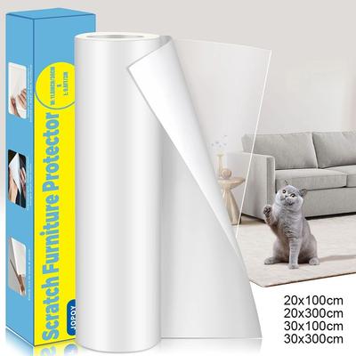 1Roll Cover Cat Scratch Deterrent Tape PVC Transparent Peelable Furniture Protectors 45x300cm Self-Adhesive