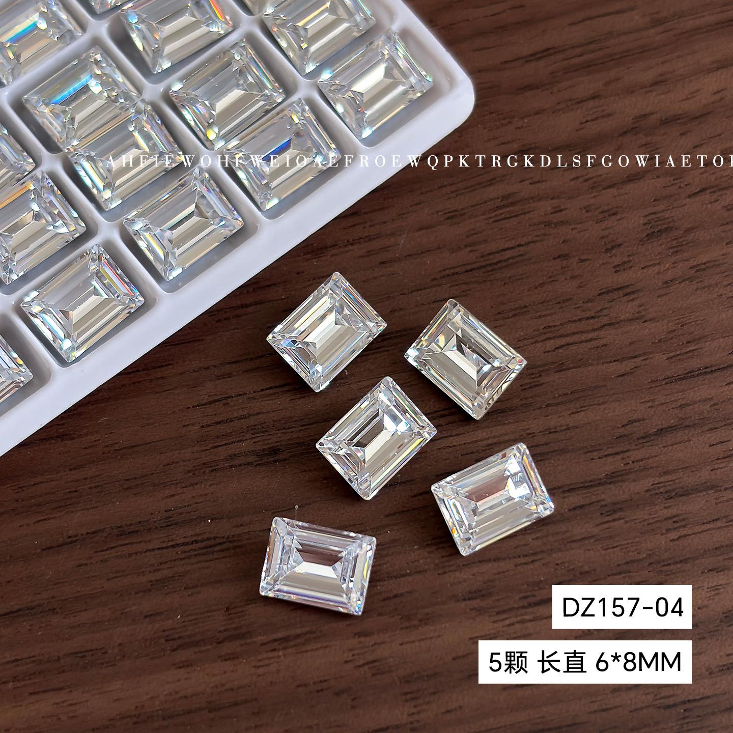 

Sparkling Zircon Nail Jewelry New Size Transparent White Fire Color Rock Sugar Pigeon Egg Tip Bottom Star