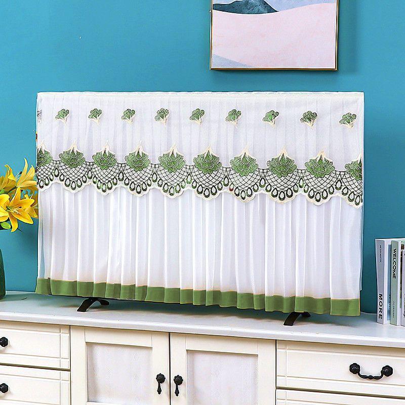 Universal Chinese Style Dustproof TV Cover - Full Wrap, Boot Up Without Removal, 55-75 Inch Compatibility