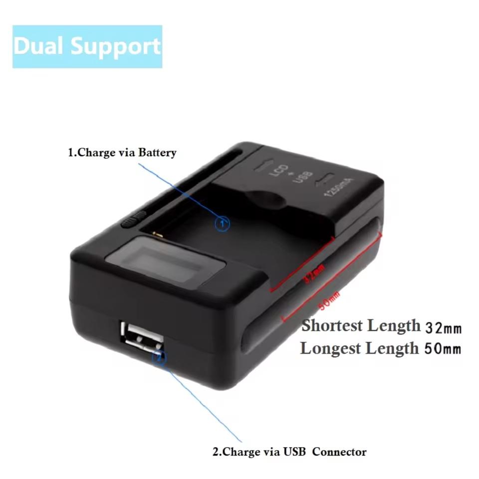 Mobile Battery Charger Universal LCD Indicator Screen USB-Port For Cell Phone Chargers 32-55mm Battery Charging AU UK EU Plug