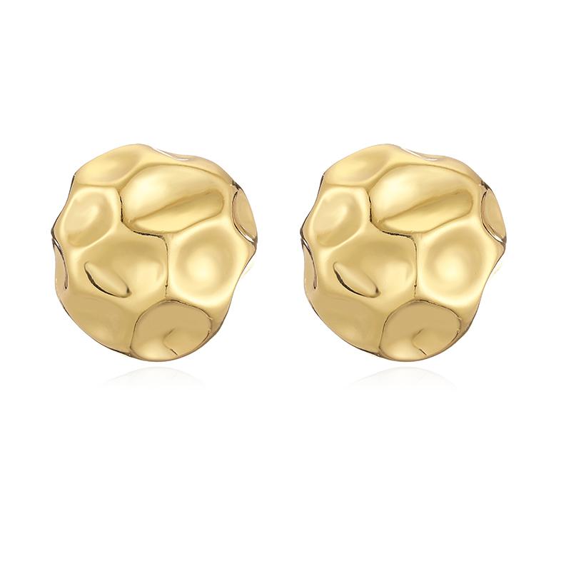 HECHENG,Drop shaped brass geometric earrings metal casting 18K gold-plated high-end minimalist creative gold Zircon gift