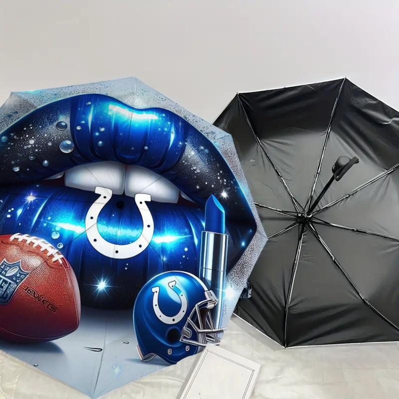 1pc Indianapolis Colts Lipstick Football Helmet Umbrella with Plastic Handle,Suitable for All Seasons Home Travel Outdoor UmbrellaDD453