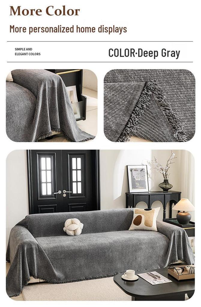 Cross-Border All-Season Chenille Sofa Cover Towel - Universal Fit Cushion Full Cover