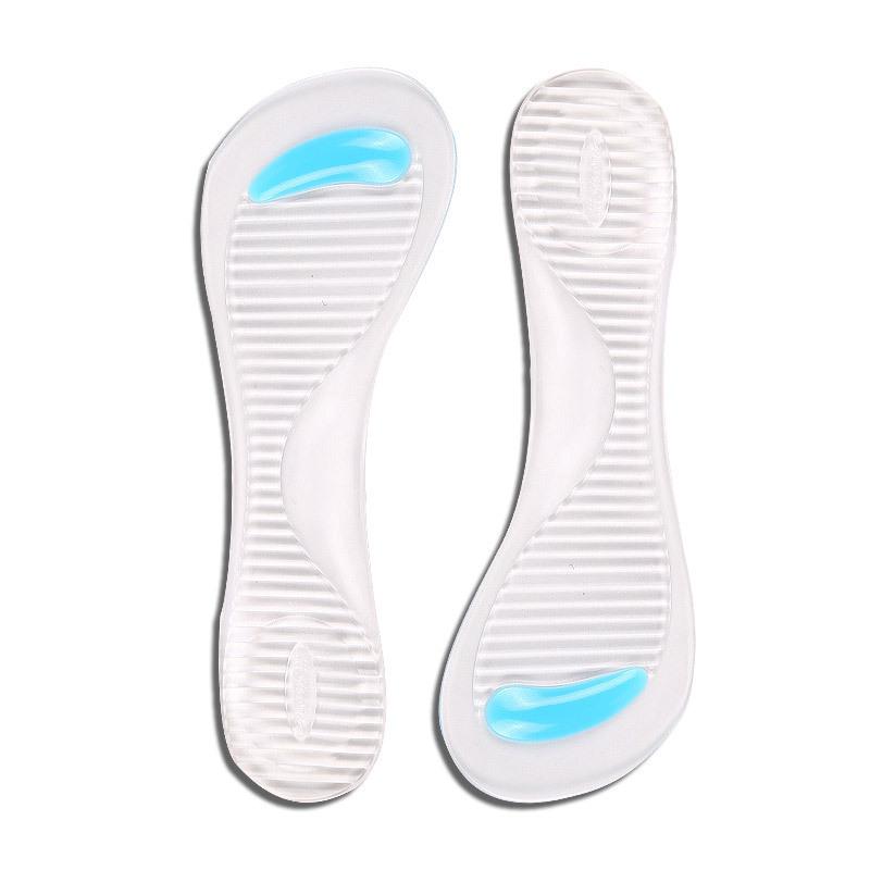 Women's Gel Massage Insoles: Two-Color, Three-Quarter Length, Thickened, Anti-Abrasion, Transparent Arch Support for High Heels.