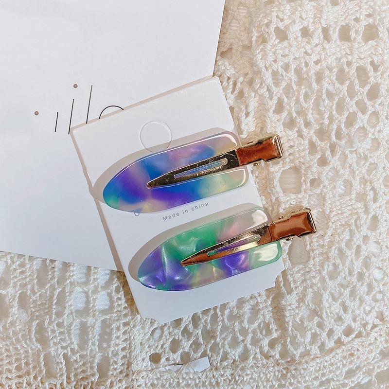 2/3/4 Pcs Simple Sakura Pink Seamless Hair Clip Women Acetate Sheet No Bend Bangs Clip Duckbill Clip Hairpins Hair Styling Tool