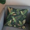 2D Flying Green Birds Decorative Pillow Cover Pattern Cushion Cover Suitable For Sofa Bedroom Car Pillow Cover