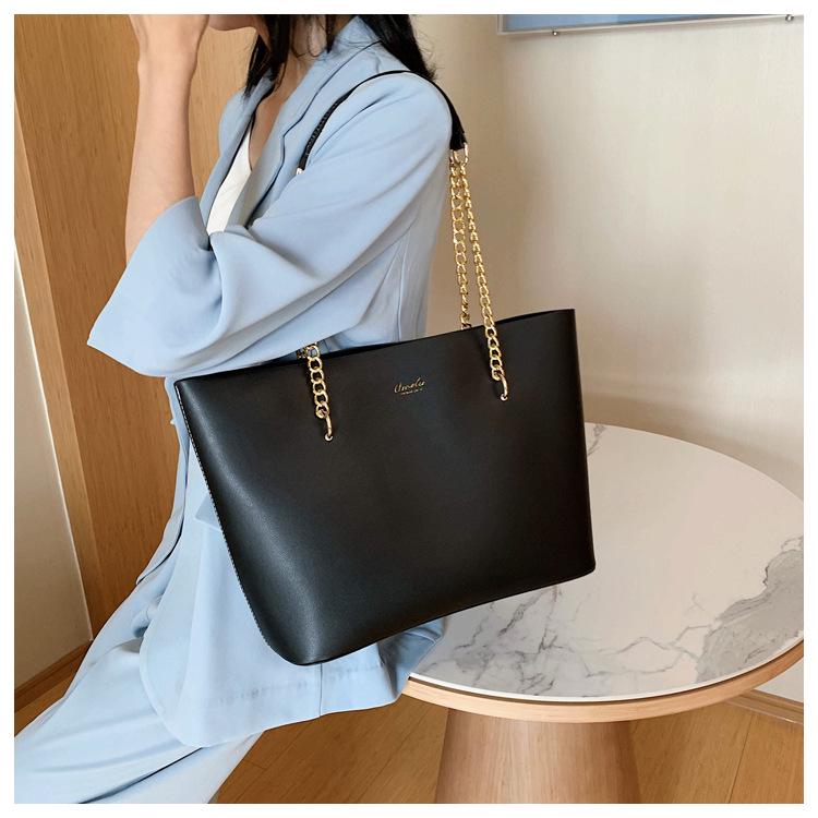 2025 Spring/Fall Women's Large Capacity Korean Style Chain Shoulder Tote - Fashionable, Versatile, Commute Bag