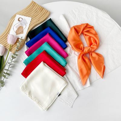 Sciarpa Quadrata Piccola Monocolore 70 Sciarpa Monocromatica Protezione Solare Legata ai Capelli Sottile Sciarpa di Seta Monocromatica dal Temperamento Semplice