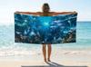 Underwater City Beach Towel Microfiber Sand Free Quick Dry Bath Towel For Adults Fantasy Ocean Travel Pool Vacation Essentials