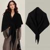 Big shawl triangle scarf women's autumn and winter warm versatile wear knitted cape retro autumn and winter wool cape scarf