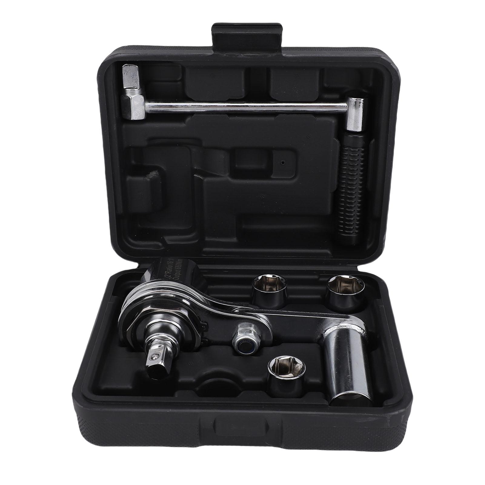 

Торсионный мультипликатор крутящего момента 40CR Легированная сталь Экономия труда Инструмент для снятия колесных гаек Привод 1/2 дюйма с головками 17 мм 19 мм 21 мм для автомобиля чёрный