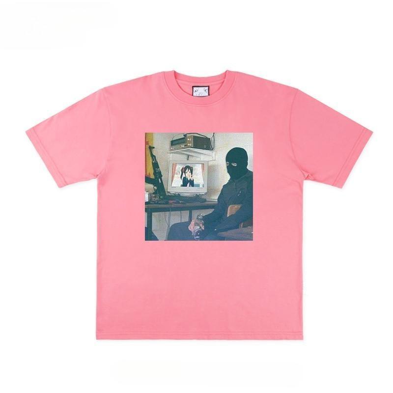 

Европа Америка Модный бренд аниме Хай Стрит Темный Ретро Принт Короткая Оригинальный Ночной Стиль Свободная Футболка Полурукав Мужчины Женщины 4XL