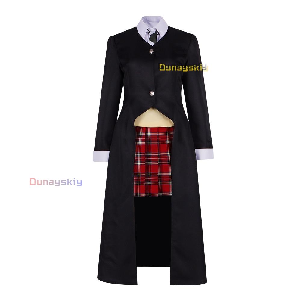 Anime Maka Albarn Cosplay Costume Women Girl Skirt Uniform Halloween Carnival Party Wig Jackets Tie White