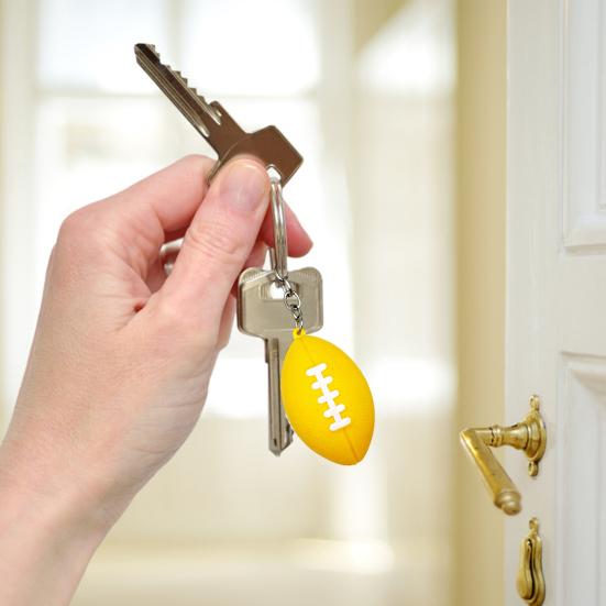 Mini Keychain Pendant Simulation Realistic Rugby Decor Decorative Anti-fall Ornamental Rugby Key Ring Pendant Outdoor Supply